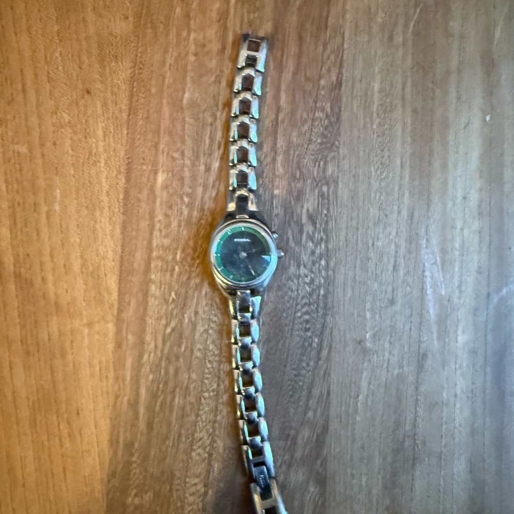 Fossil Vintage Green Big Tic Watch with Flowers ES-9571